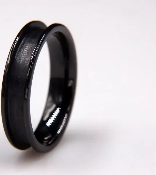 Ceramic FLAT Edge Ring Blank (Black) for Inlay