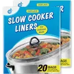 OOFLAYE 40 Counts Slow Cooker Liners and Cooking Bags, Extra Large Size Fits 6-10QT Pot, 14"x 22", BPA Free, Suitable for Oval & Round Pot -2 Pack