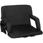 Flash Furniture Malta Extra Wide Lightweight Reclining Stadium Chair with Armrests - Black