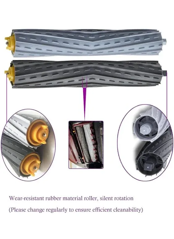 PELLYDA Rubber Roller Brushes for iRobot Roomba 800 & 900 Series