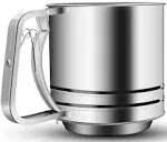 NPYPQ Flour Sifter | Baking 5 Cup 5 - Dia 5 x H 5.35 inch, Silver 