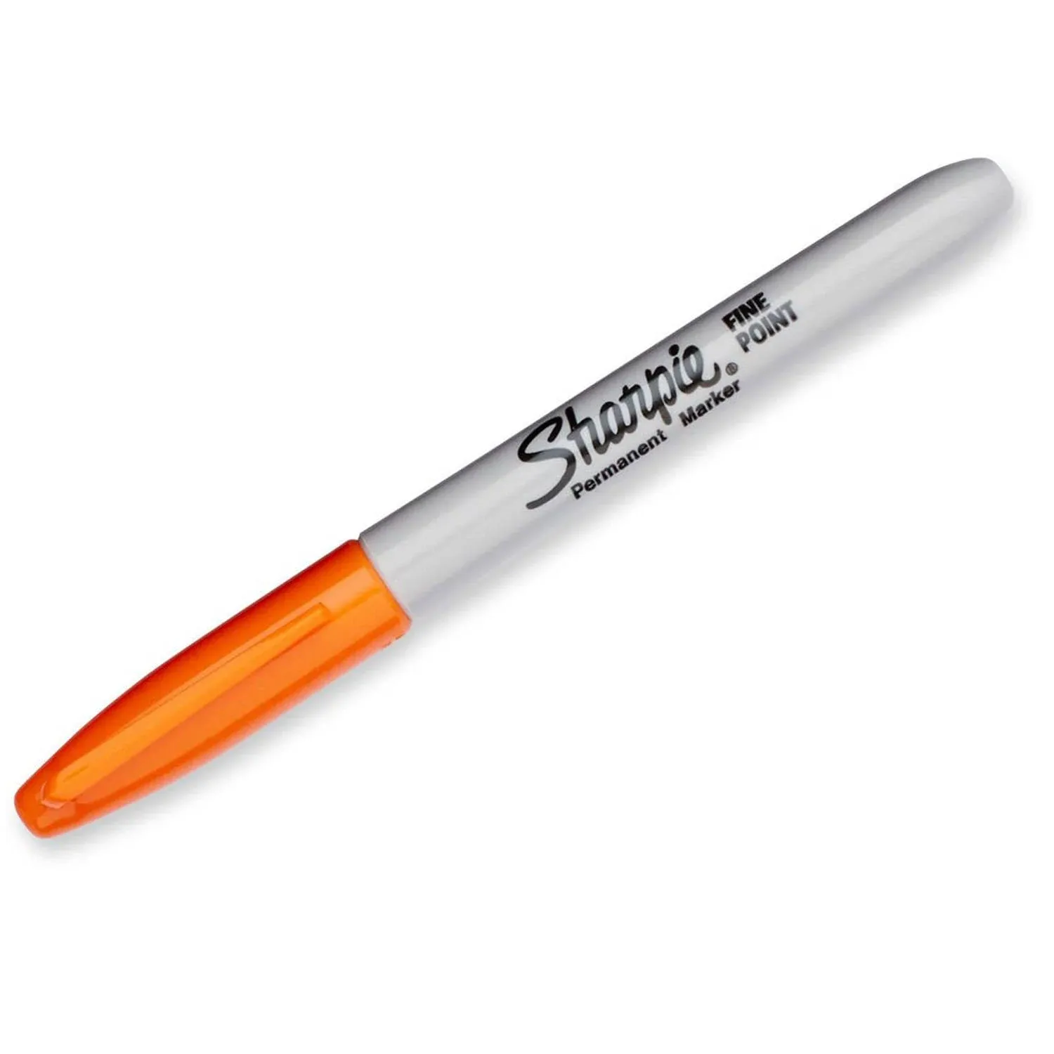 Sharpie Permanent Markers, Fine Point, Orange, Box of 12