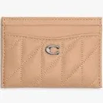 Coach Pillow Quilted Leather Card Case - Buff