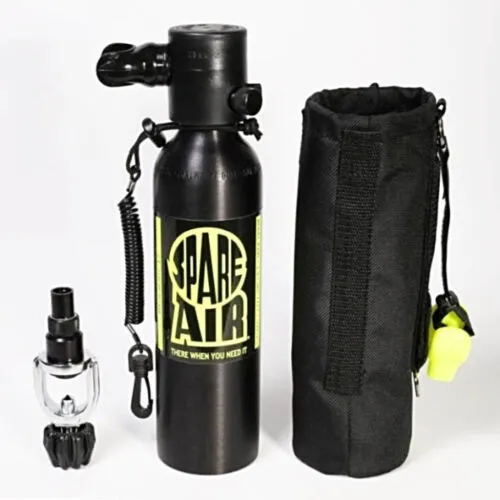 Spare Air 600 6.0 cu ft Tank Kit, Quick Refill Bottle Scuba Adapter, Black