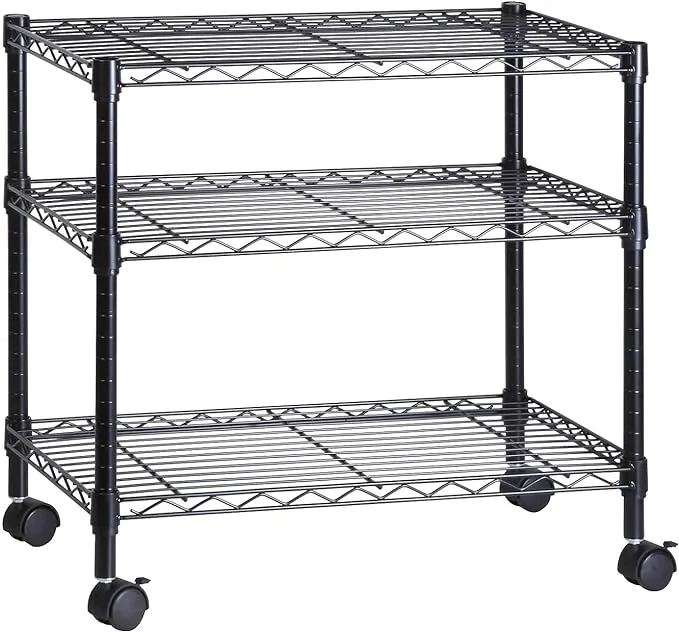 Honey-Can-Do 3-Tier Media Cart, Black