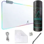 Premium White RGB Mouse Pad | XL Waterproof Computer Gaming Desk Mat | New 14...