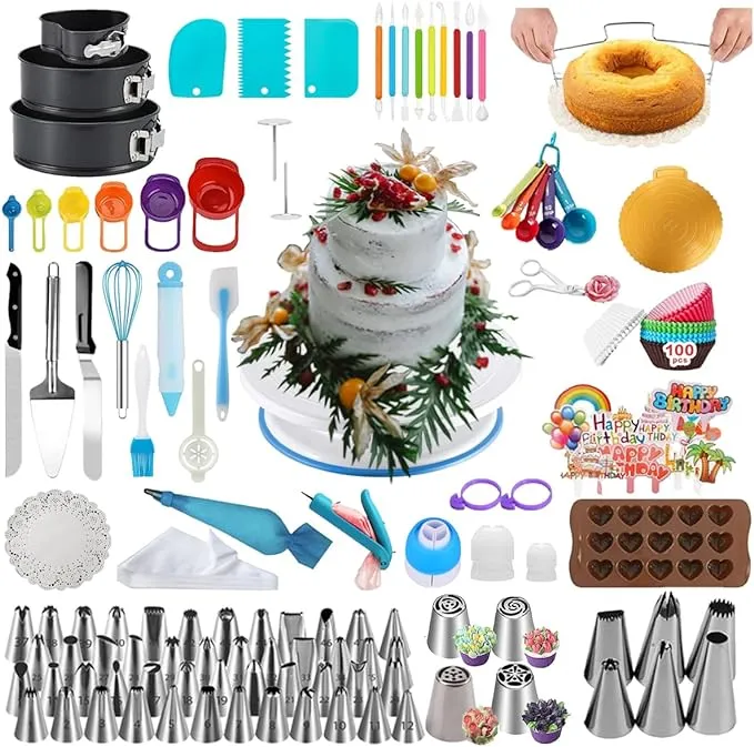 Yin Aisike Cake Decorating Supplies Kit Baking Tools Set for Cakes 3 Packs ...