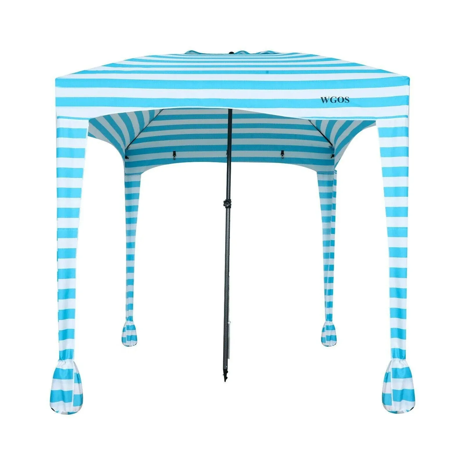 WGOS Beach Canopy Cabana with One Side Detachable Cover Large Space 6x6 ft Waterproof and UPF UV 50+