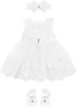 Baby Girl Christening Baptism Embroidered Dress Gown 6 Piece Deluxe Set 0-3 Mont