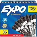 Expo Low Odor Dry Erase Marker Chisel Tip Black 36 Box