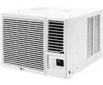 LG 7,500 BTU Window Air Conditioner with Supplemental Heat, Cools 320 Sq.Ft. (16' x 20' Room Size), Electronic Controls with Remote, 2 Cooling, Heating & Fan Speeds, Slide In-Out Chassis, 115V