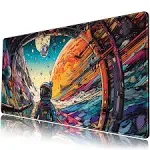 Mechanical Cattle Strange Planet Mouse Pad Desk Mat Space Scene Large Gaming Mouse Pad Anime Desk Pad Mousepad XXL Extended Keyboard Mat Futuristic