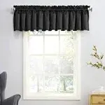 Sun Zero Emory Room-Darkening Rod-Pocket Valance 54 in x 18 in - Black