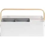 U Brands Caddy - Desk Organizer - Plastic, Wood - Pure White