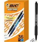 BIC Soft Feel Assorted Colors Retractable Ballpoint Pens, Medium Point (1.0mm), 