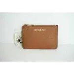 Michael Kors Womens Jet Set Travel Small Top Zip Coin Pouch with Id Holder In Saffiano Leather (Powder Blush)