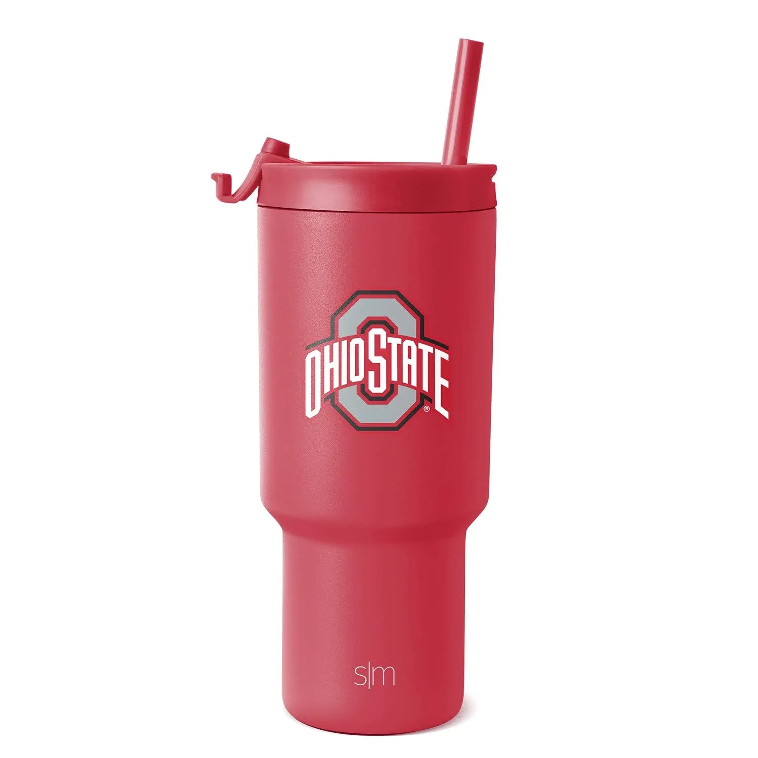 Simple Modern Officially Licensed 30oz Tumbler with Flip Lid and Straws | Insulated Cup Stainless Steel | Gifts for Men | Ohio State