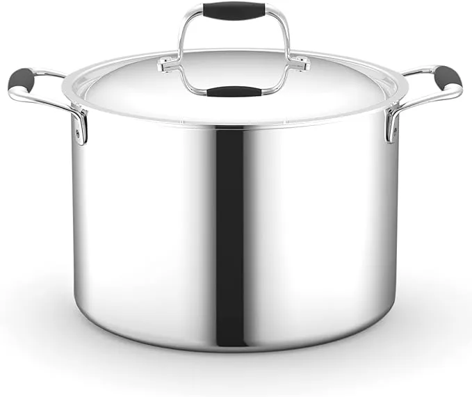 NutriChef 8-Quart Stainless-Stee<wbr/>l Stain-Resistan<wbr/>t Stock Pot Kitchen Cookware USA