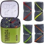 4 Pack Microfiber Camping Towels, Super Absorbent (Portable Swimming Towel)