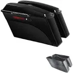 Motorcycle Saddlebags Vivid Black Hard Saddle Bags Trunk W/Black Latches...