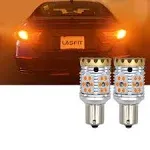 LASFIT PY21W BAU15S LED Bulb 12496 Amber CANBUS Error Free Anti Hyper Flash LED Turn Signal Lights 28W 2600LM, Plug and Play(2 pack)