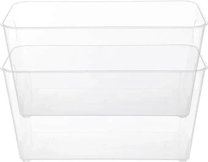 Storage Made Simple Clear Organizer Bin with Handles, 2-pack