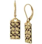 NWT Coach Gold Quilted C Drop Earrings