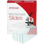 AmScope 72 Pre-Cleaned Blank Microscope Slides with Ground Edges