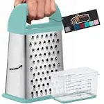 Gorilla Grip 100% BPA Free 4-Sided Stainless Steel Cheese Grater, XL Box Grat...