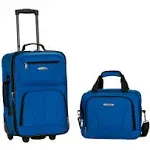 Rockland Fashion Softside Upright Luggage Set,Expandable, Blue, 2-Piece (14/19)