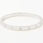  NEW KATE SPADE NEW YORK SILVER BEZEL SET POLISHED BANGLE BRACELET