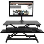 Victor High Rise Height Adjustable Compact Standing Desk with Keyboard Tray