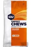 GU Energy Chews, Orange Energy Gummies with Electrolytes, 12 Bags (24 Servings Total)
