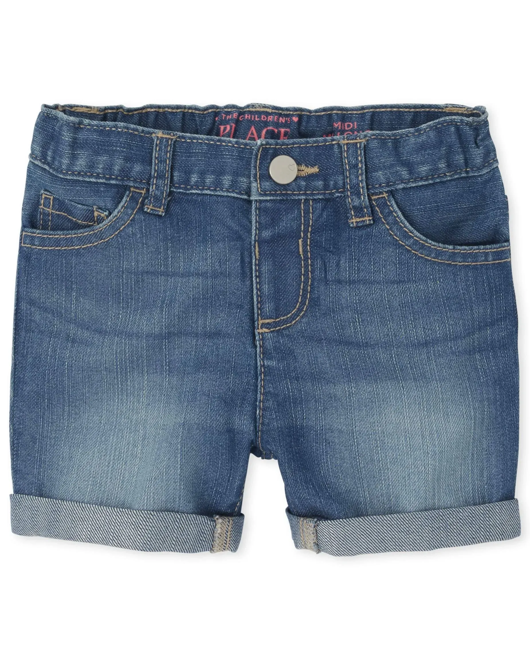 The Children's Place Baby Girls' and Toddler Jean Midi Shorts