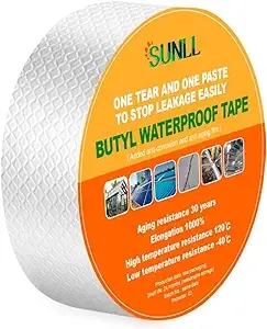 SUNLL Butyl Duct Tape 2" W x 33'L, Upgraded Leak Proof Waterproof Butyl Sealant ...