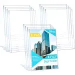 Sign Holder 8.5 x 11, 12 Packs Sign Stand for Display, L Shape Plastic Clear ...