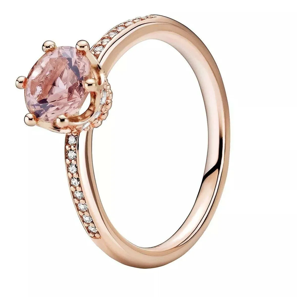 Pandora Pink Sparkling Crown Solitaire Ring