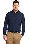 Port Authority K500LS Long Sleeve Silk Touch Polo - Navy