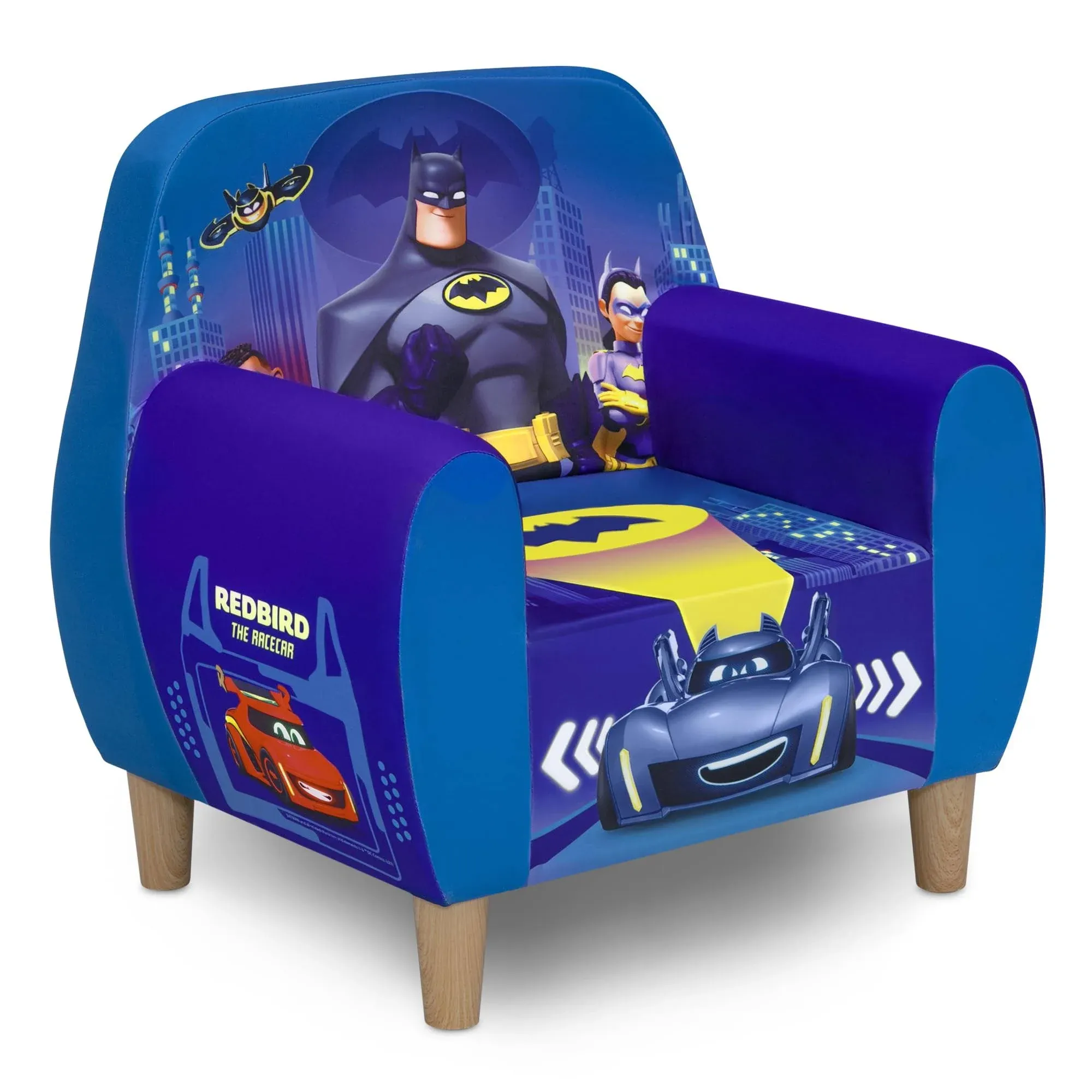 Delta Children Batman Batwheels Foam Chair for Kids, Blue