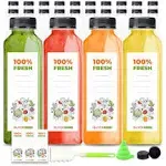 The Buyer Choice 24pcs 16oz Plastic Bottles with caps bulk – Clear Reusable Juice Bottles with caps for smoothies, Disposable Empty bottles for drinks, Juice containers with lids for fridge