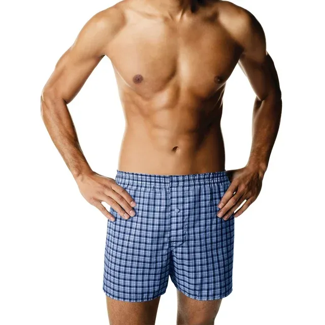 Hanes Men's 4-Pack Comfortblend Woven Boxers with Freshiq