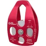 GM Climbing 32kn Large Rescue Pulley Single Double Sheave with Swing Plate Red