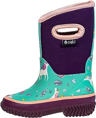 OAKI Kid's Neoprene Rain Boots, Snow Boots, Muck Boots