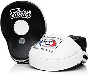 Fairtex FMV9 Contoured Focus Mitts |Striking Accuracy & Protection for Boxing, Muay Thai, Kickboxing |Ergonomic Design, Soft Padding, Secure Fit Leather