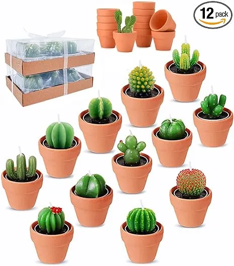 12pcs Cactus Tealight Candles Bridal Shower Gifts Boho Mexican Party 