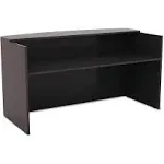 Alera® Alera Valencia Series Reception Desk with Transaction Counter, 71" x 35.5" x 29.5" to 42.5", Espresso