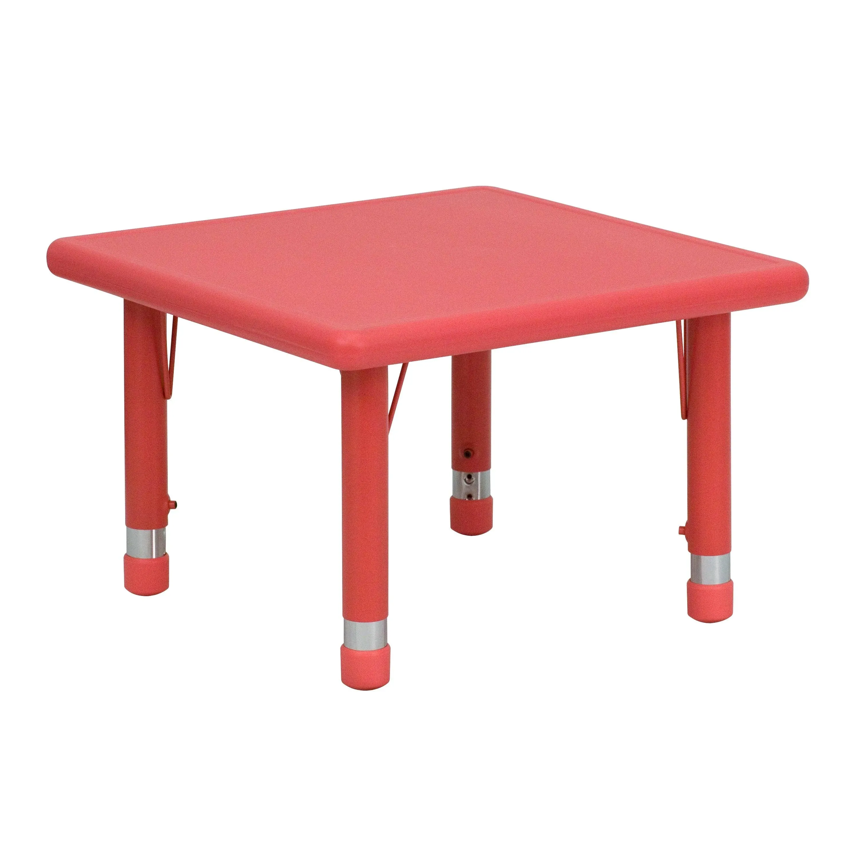 Emma + Oliver 24" Square Red Plastic Height Adjustable Activity Table