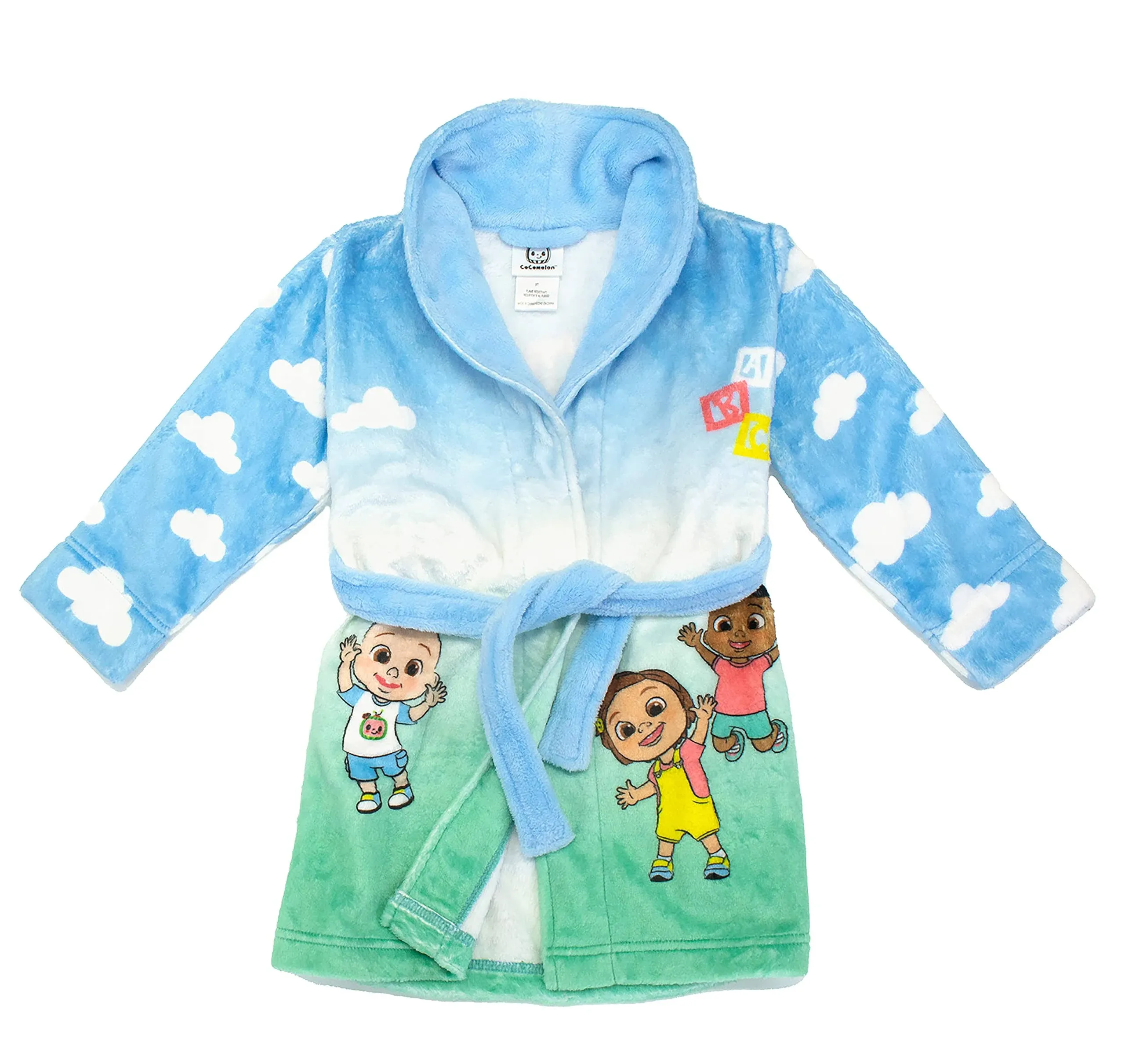 CoComelon Toddler Boys JJ Playtime 3D Plush Robe Size 2T 3T 4T 