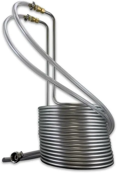 50’ Stainless Steel Immersion Wort Chiller, 5-9 Gallon Batch