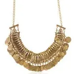 Lureme Vintage Engraved Coin Bib Statement Necklace Clavicle Necklace (01003295)